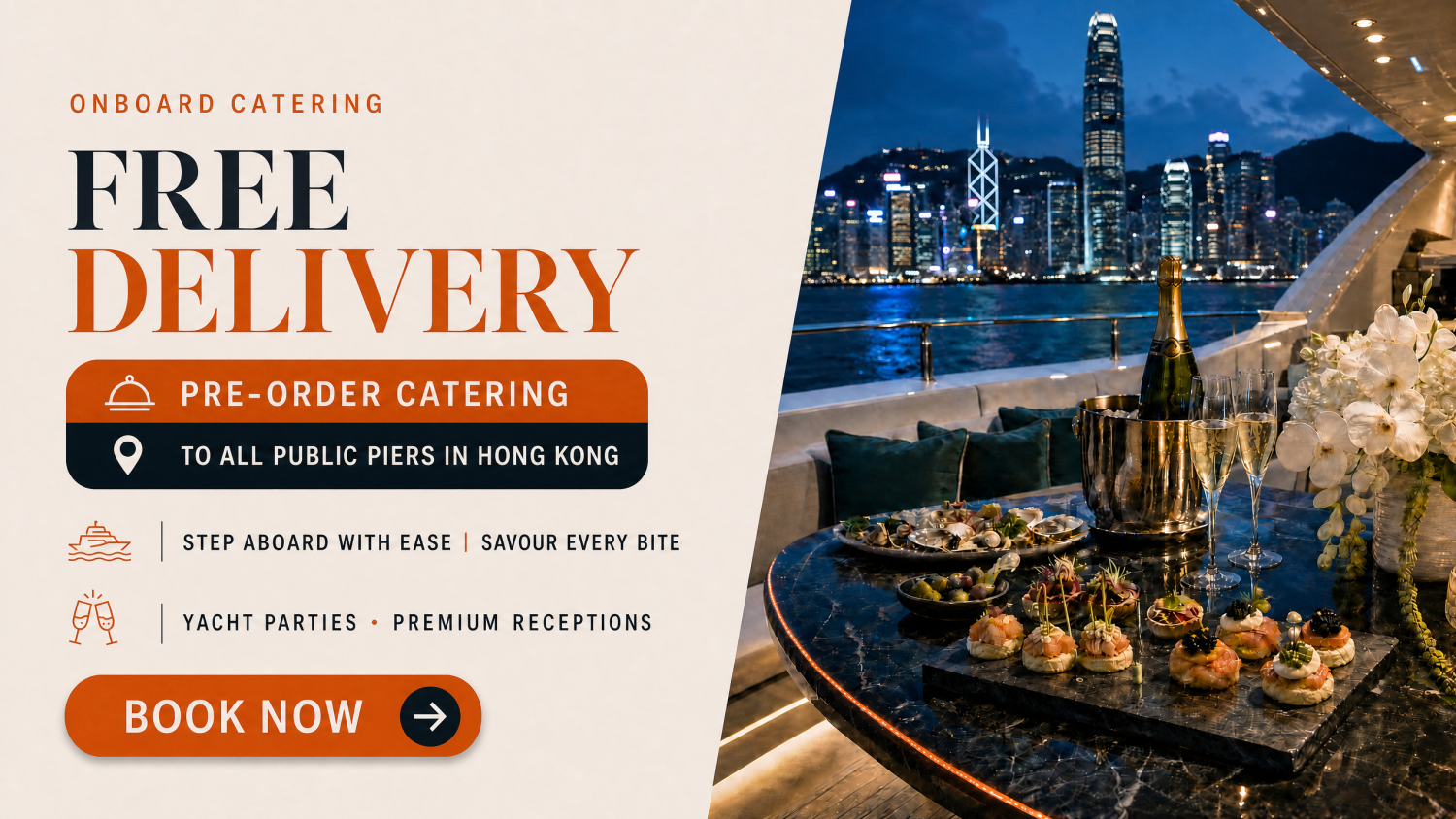 Yacht Holimood Promotion - Yacht Party Catering F&B Free Shipping
